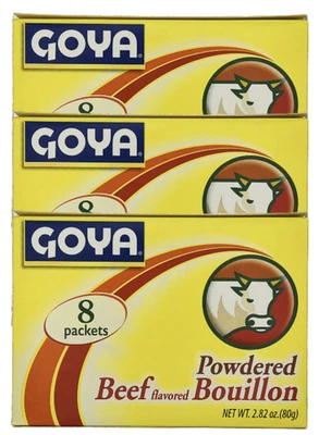 Caldo de ternera en polvo Goya (paquete de 3, total de 8,46 oz) Foto 1 de 4