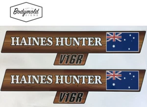 Vintage HAINES HUNTER Wood Grain side decals - Picture 1 of 2
