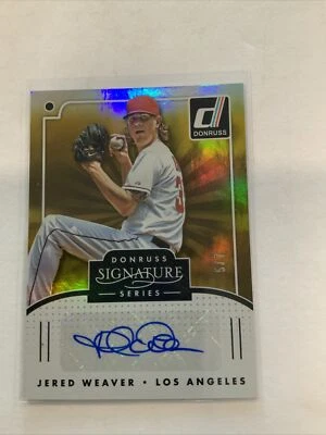 2016 Panini Donruss 签名 Jered Weaver 签名黄金平行 #SGS-JW 卡 5/7 — 第 1/4 张图片