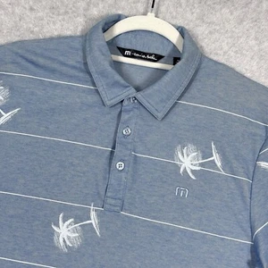 Travis Mathew Polo Shirt Men Medium Palm Tree Baumen Around Golf Performance AOP - Imagen 1 de 12