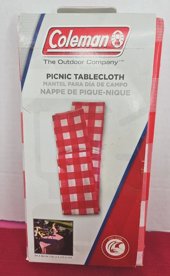 Mantel de picnic Coleman The Outdoor Company rojo blanco a cuadros 54 x 84 nuevo Foto 1 de 4