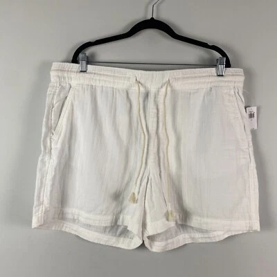 Old Navy High-Waisted Textured Cotton Gauze Pull-On Shorts Womens XL White - Image 1 of 4