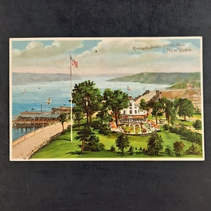 Antique UDB Riverside Park on Hudson River, New York Glitter Enhanced Postcard! - Picture 1 of 3