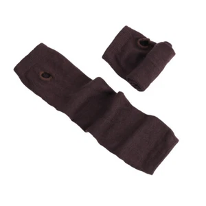 Fashion Women Striped Arm Sleeve Mittens Arm Warmer Knit Long Fingerless Gloves - Picture 1 of 36