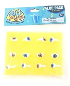 12 Kinder Spaß Ringe mit Augen Spielzeug Teil Gastgeschenk Kuchen Dekoration - Bild 1 von 1