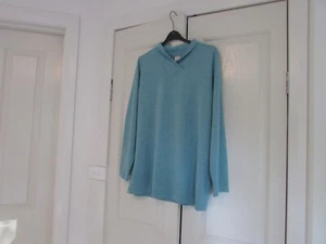 Ladies Jumper Size 18 Design Fan Australia Long Sleeves Turquoise Blue Polyester - Picture 1 of 12