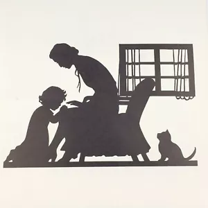 Póster de Colección Años 50 Gedge Harmon Siluetas Estampado Negro Blanco Niña Rezando 17x23 - Imagen 1 de 8