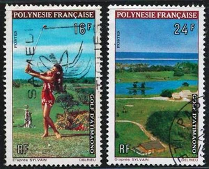French Polynesia 1974 VF Used Hinged Stamps Scott # 275-6 CV 8.50 $ - Picture 1 of 2
