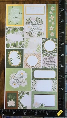 FLORAL THEME, FLOWERS & LEAVES, LABELS, ONE SHEET PAPER STICKERS #FLORAL17 - Image 1 of 2