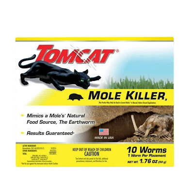 Tomcat Mole Killer, imita alimentos naturales, 10 gusanos y 1,76 oz en paquete 🆕 Foto 1 de 4