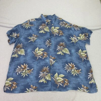 Foundry Hawaiian Shirt Mens 5XL Blue Palm Leaves All Over Print Aloha Button Up - Image 1 of 4