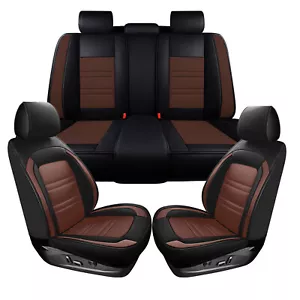 Leather Car Seat Covers Full Set Cushion For Dodge Ram 1500 2500 3500HD Brown - Picture 1 of 14