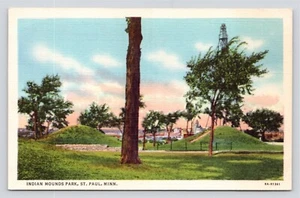 Indian Mounds Park St Paul Minnesota VTG Linen Unused Postcard - Picture 1 of 2
