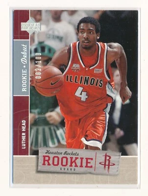 LUTHER HEAD 2005-06 UPPER DECK ROOKIE DEBUT SILVER RC 2/100 *HOUSTON ROCKETS* - Image 1 of 2