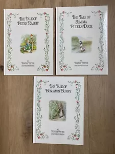 Beatrix Potter Oversized Book Lot Of 3 Peter Rabbit Jemima Benjamin Bunny EUC - Picture 1 of 8