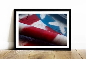 Flag Red White Blue Patriot Abstract Art Design Street Photography - Picture 1 of 6