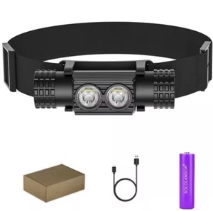 HD02B 1000LM Blanco LED Tipo C USB 18650 Antorcha Cabezal - Imagen 1 de 14