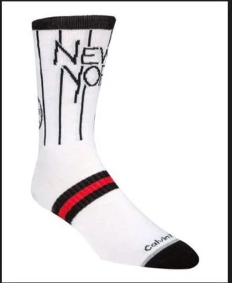 CALVIN KLEIN Men's Team New York Cotton Crew Socks SHOE SIZE 7-12 Choose Color - Image 1 of 4