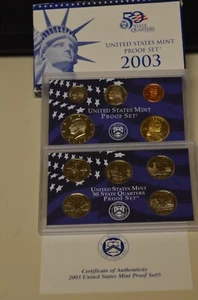 2003-S US Proof Set W/COA (9 Coins) in OGP Item #6547 - Picture 1 of 5