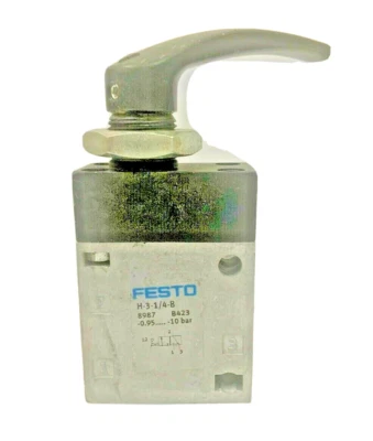 Festo H-3-1/4-B 8987 Pneumatic Hand Lever Valve 3/2-Way G1/4 -0.95....10 bar - Image 1 of 3