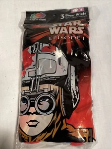 STAR WARS Episodio 1 Fruit of the Loom Nuevo de lote antiguo 3 pares niños talla 4 - Imagen 1 de 4