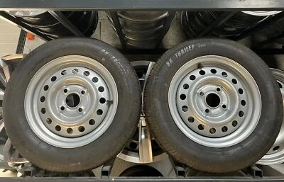 2x Neuwertige Räder 13 Zoll PKW-Anhänger Stahlfelgen 4x100 ET30 Starco 042016S02 - Bild 1 von 4