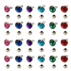 120 Pezzi Rivetti Decorativi Abbigliamento Borchie Cristallo Rivetti Borchie Pelle - Foto 1 di 12