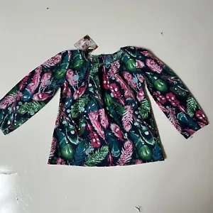 Ruffle butts Girls NWT Feather Print Long Sleeve peasant top size 4T - Picture 1 of 6