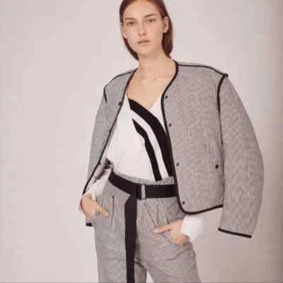 NUEVO Blazer Chaqueta Forradora Acolchada Algodón Rag & Bone Bridges Rayas Talla M Foto 1 de 4