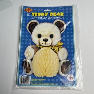 Vintage NOS 1986 Honeycomb Teddy Bear Centerpiece Beistle USA Tissue 10 Inches - Picture 1 of 5