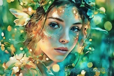 "Elf Stare" Art Print Signed & Matted 8x10" Original Art by Ed Gedrose. - Image 1 of 2