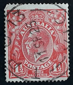 1925 Australia 2d Red KGV stamp Used T.P.O. 13 VIC Postmark - Picture 1 of 2