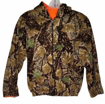 Northeast Hunting unisex Fleece Hoodie Jacket M/L Cammo Reversible mossy oak zip - Image 1 of 4