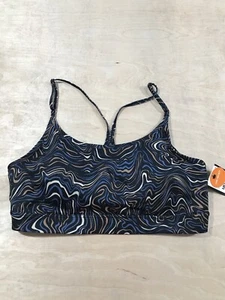 NWT- Ideology Low Impact Athletic Sports Bra Blue Removable Pads Sz M - Picture 1 of 8