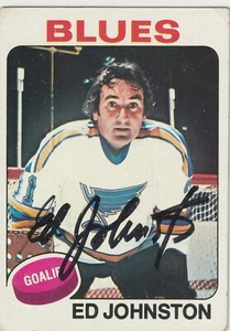 Ed Johnston signed 1975-76 Topps card St Louis Blues autograph Boston Bruins - Picture 1 of 1