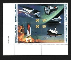 Bloque de 4 transbordadores espaciales Islas Marshall 1991 OPC #391-394a MNH 49435 - Imagen 1 de 1