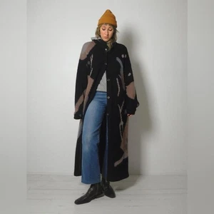 Vintage Segue 1980’s Wool Geometric Abstract Knit Cardigan Sweater Coat Medium - Picture 1 of 9