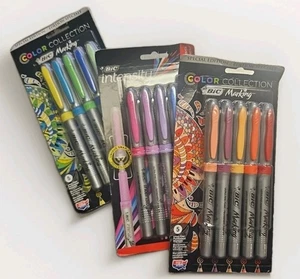 3 packs BIC INTENSITY ASSORTED COLORS ULTRA FINE PERMANENT MARKERS 15 Total New - Picture 1 of 5
