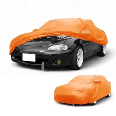 Car Cover All Weather for Mazda MX-5 Miata Orange 210D-PU with Left Zipper - Изображение 1 из 4