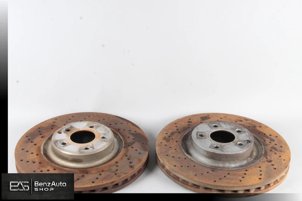 Juego de 2 rotores de freno delanteros izquierdo y derecho Mercedes R230 SL55 CLS55 AMG CL550 OEM Foto 1 de 4