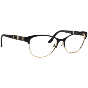 Versace Eyeglasses MOD. 1233-Q 1366 Black/Gold Cat Eye Frame Italy 53[]17 140 - Picture 1 of 6