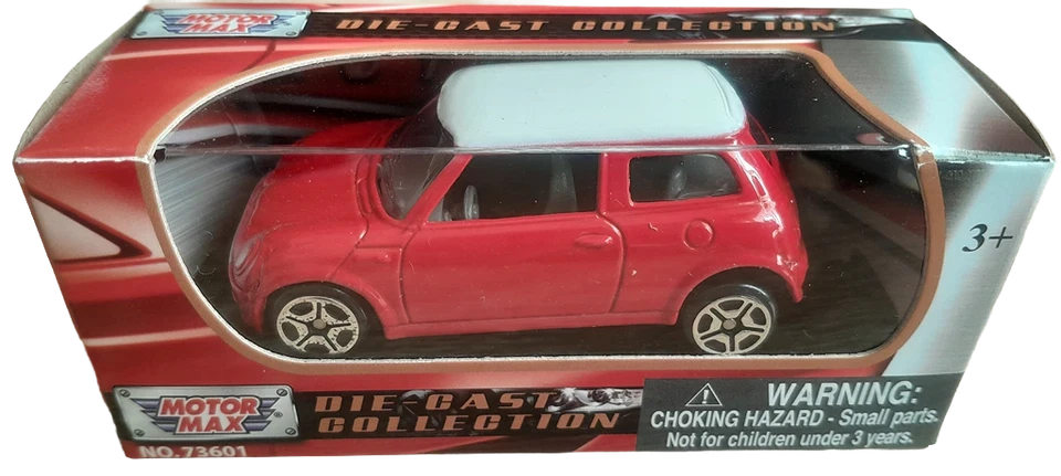 Modellino auto pressofuso MotorMax Mini Cooper rosso scala 1:64 da 3 pollici - Immagine 1 di 1
