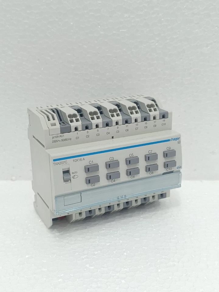 HAGER TXA207C KNX 10x16A 230V SWITCHING ACTUATOR MODULE | SMART BUILDING SYSTEM - Image 1 of 4