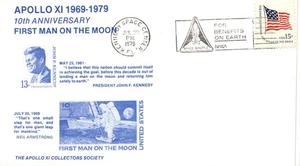 APOLLO 11 10th ANNIV. KENNEDY SC CANCEL 7/20/79 JFK + C76 IMAGE CACHET -SC#1597 - Picture 1 of 1