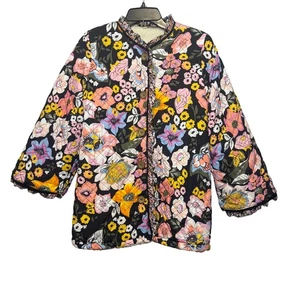 Damen Boho Blumen Steppjacke Sherpa gefüttert. Größe S. - Bild 1 von 11