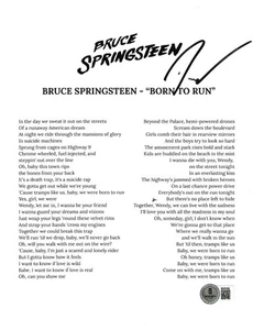 JEREMY ALLEN WHITE SIGNED 8x10 LYRIC SHEET BORN TO RUN BRUCE SPRINGSTEEN BECKETT - Picture 1 of 1