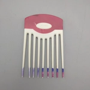 Vintage Goody 3.5” Hair Lift Pick Non Slip Handle White Color Dip Pink Retro 90s - Picture 1 of 3