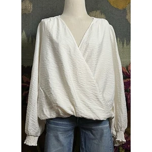 Anthropologie Dylan Longsleeve Ivory Placket Blouse L - Foto 1 di 12