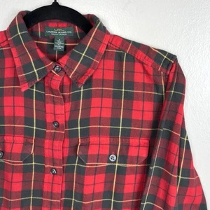 Camisa Ralph Lauren Abotonada Para Mujer Talla Pequeña Franela Roja a Cuadros Exterior - Imagen 1 de 6