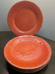 Tommy Bahama Piatti in Melamina Arancione Crackle Set di 6 11" - Foto 1 di 7